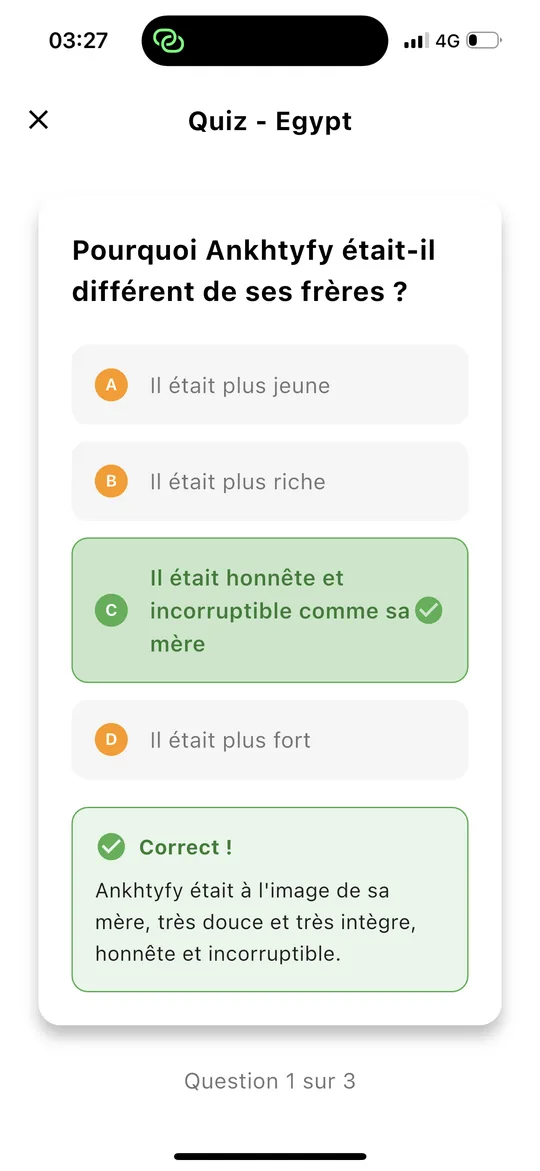 Interface de quiz