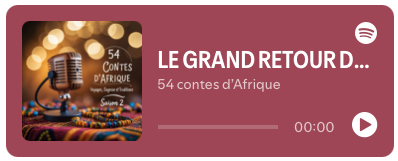 Interface du podcast 54 Tales montrant le lecteur audio