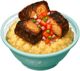 Un garba, plat ivoirien du jeu